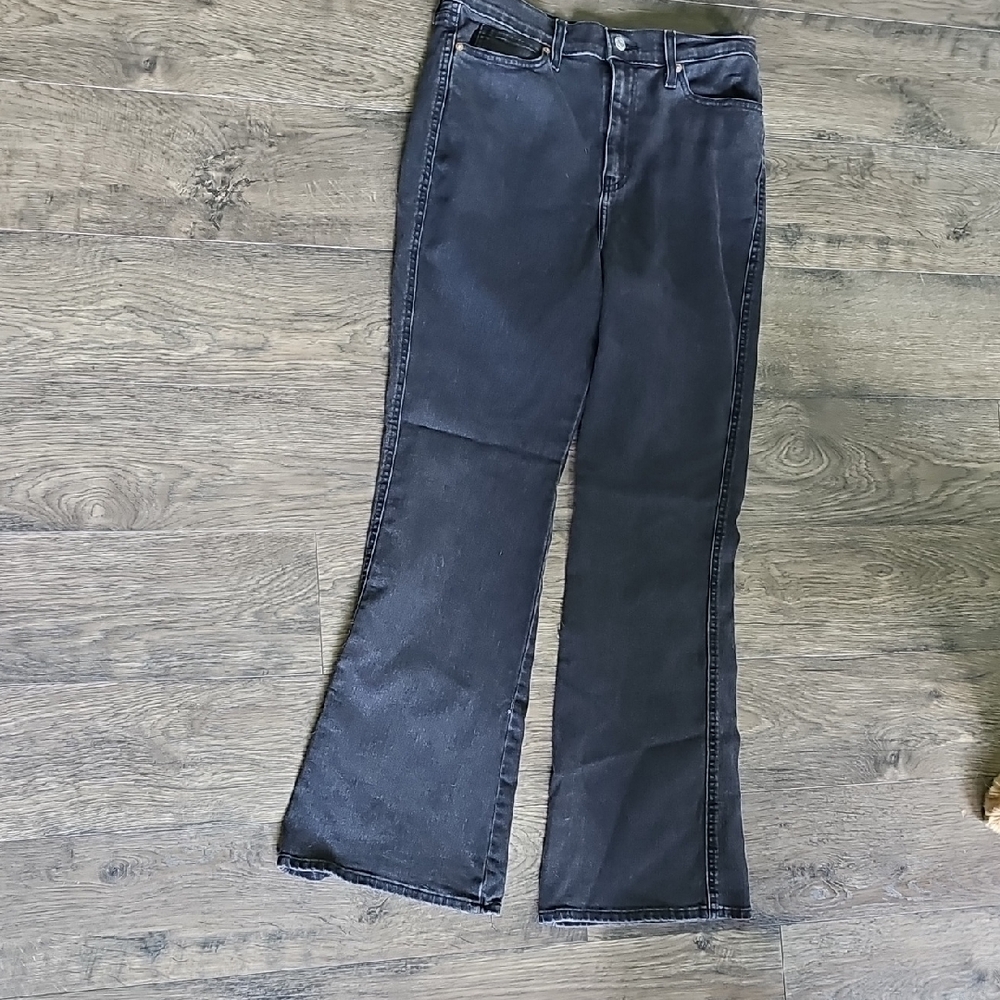 LEVI's Black High Rise Flare Jean Size 8 Waist 29 Stretch Women